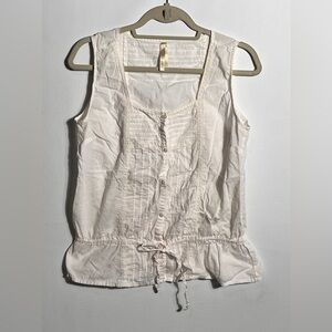 High Sierra Cream Button-Down Lightweight Blouse Large